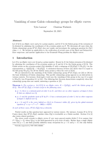 Vanishing of some Galois cohomology groups for elliptic curves Tyler Lawson