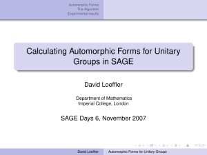 Calculating Automorphic Forms for Unitary Groups in SAGE David Loeffler