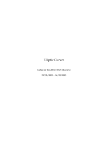Elliptic Curves Notes for the 2004-5 Part III course 28/01/2005 – 16/03/2005