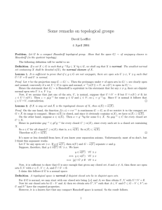 Some remarks on topological groups David Loeffler 4 April 2004