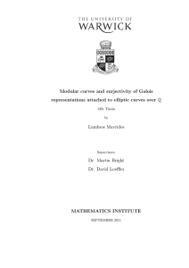 Modular curves and surjectivity of Galois Lambros Mavrides