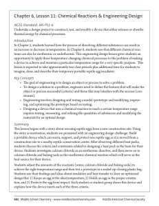 Chapter 6, Lesson 11: Chemical Reactions &amp; Engineering Design