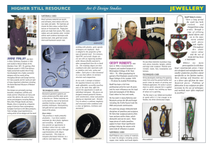 JEWELLERY HIGHER STILL RESOURCE Art &amp; Design Studies