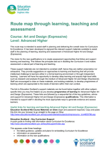 Route map through learning, teaching and assessment Course: Art and Design (Expressive)