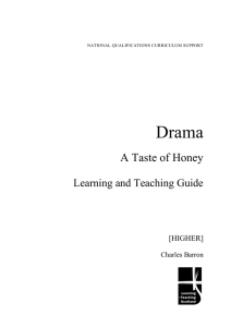 Drama A Taste of Honey  Learning and Teaching Guide