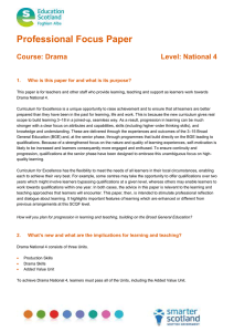 Professional Focus Paper  Course: Drama Level: National 4