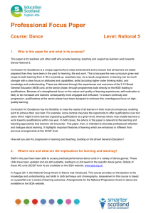 Professional Focus Paper  Course: Dance Level: National 5