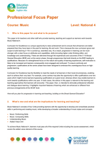 Professional Focus Paper  Course: Music Level: National 4