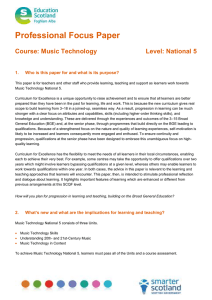 Professional Focus Paper  Course: Music Technology Level: National 5