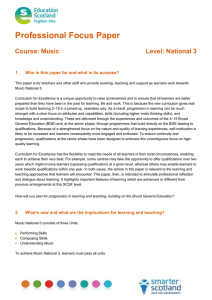 Professional Focus Paper  Course: Music Level: National 3
