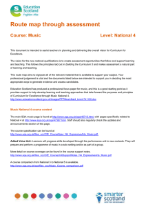 Route map through assessment  Course: Music Level: National 4