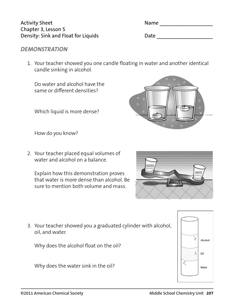 Activity Sheet Name Chapter 3 Lesson 5