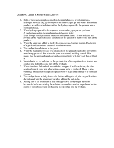 Chapter 6, Lesson 5 Activity Sheet Answers  hydrogen peroxide (H