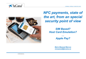 NFC payments, state of the art, from an special