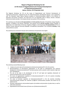 Report of Regional Workshop for CIS  Odessa, Ukraine, 23-25 September 2015