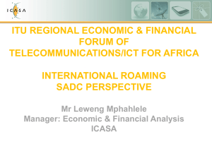 ITU REGIONAL ECONOMIC &amp; FINANCIAL FORUM OF TELECOMMUNICATIONS/ICT FOR AFRICA