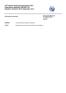 10 World Telecommunication/ICT Indicators Meeting (WTIM-12) Bangkok, Thailand, 25-27 September 2012