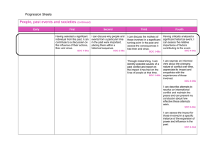 People, past events and societies Progression Sheets