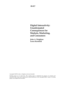 Digital Interactivity: Unanticipated Consequences for Markets, Marketing,