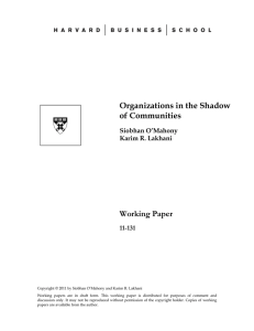Organizations in the Shadow of Communities Working Paper