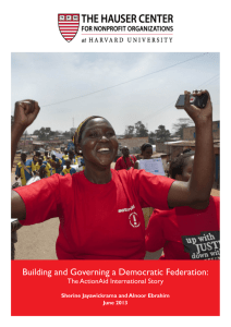 Building and Governing a Democratic Federation: The ActionAid International Story June 2013