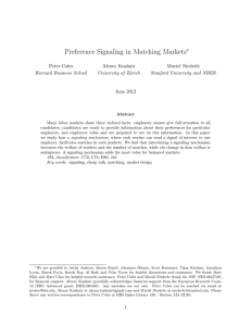 Preference Signaling in Matching Markets