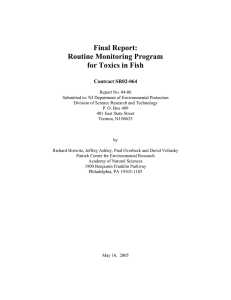 Final Report: Routine Monitoring Program for Toxics in Fish Contract SR02-064