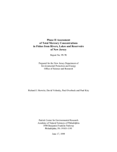 Phase II Assessment of Total Mercury Concentrations of New Jersey