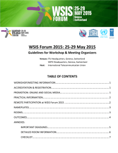 WSIS Forum 2015: 25-29 May 2015  TABLE OF CONTENTS