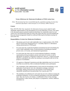 Terms of Reference for Moderators/Facilitators of WSIS Action Lines