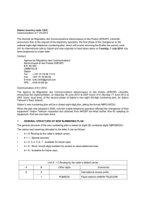 Gabon (country code +241) Communication of 7.VII.2014