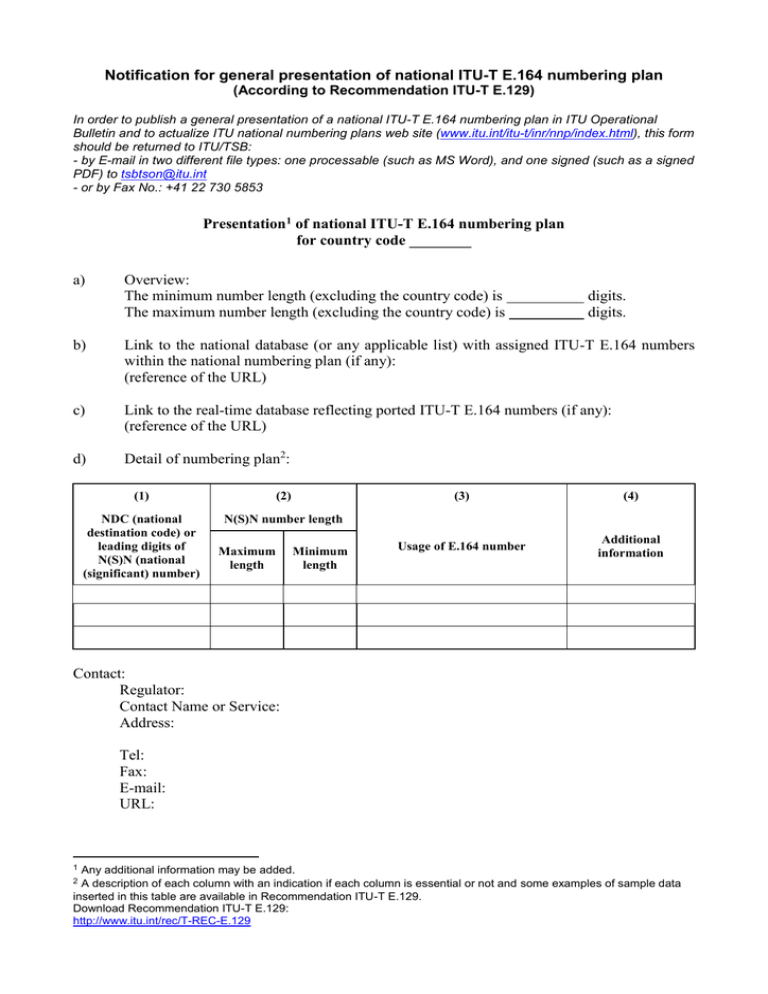 notification-for-general-presentation-of-national-itu-t-e-164-numbering