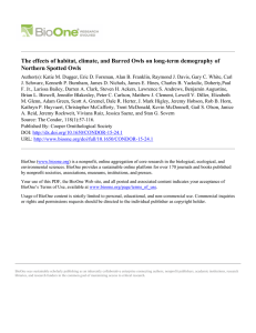 The effects of habitat, climate, and Barred Owls on long-term... Northern Spotted Owls