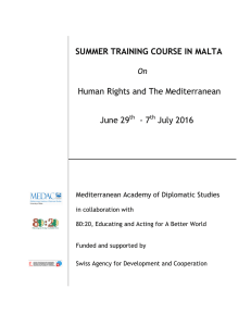 SUMMER TRAINING COURSE IN MALTA Human Rights and The Mediterranean June 29