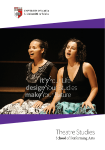 Theatre  Studies School of Performing Arts
