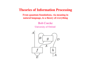 Theories of Information Processing Bob Coecke From quantum foundations, via meaning in