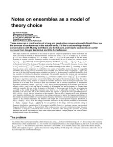 Notes on ensembles as a model of theory choice