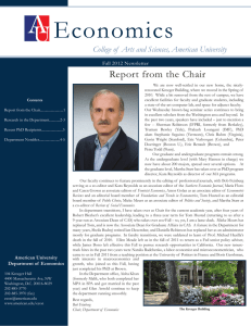 Economics Report from the Chair Fall 2012 Newsletter