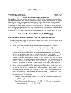 AMERICAN UNIVERSITY Department of Economics  Comprehensive