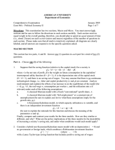 AMERICAN UNIVERSITY Department of Economics  Directions: