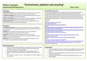 “Environment, pollution and recycling” Modern Languages :