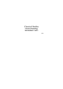 Classical Studies Classical Mythology Intermediate 1 and 2 3818