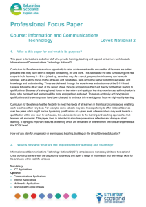 Professional Focus Paper  Course: Information and Communications Technology