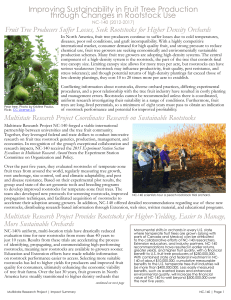 Fruit Tree Producers Suffer Losses, Seek Rootstocks for Higher Density... Improving Sustainability in Fruit Tree Production through Changes in Rootstock Use