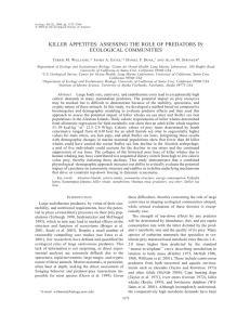 KILLER APPETITES: ASSESSING THE ROLE OF PREDATORS IN ECOLOGICAL COMMUNITIES T M. W