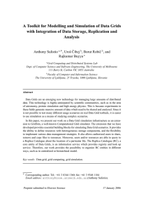 A Toolkit for Modelling and Simulation of Data Grids