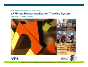 LRFP and Project Application Tracking System Volume 1: LRFP Tutorial
