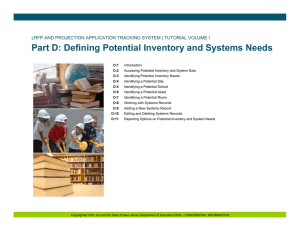 Part D: Defining Potential Inventory and Systems Needs