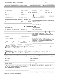 A300 Combined Certification Form A.  Minor’s Personal Information