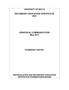 SECONDARY EDUCATION CERTIFICATE SEC GRAPHICAL COMMUNICATION May 2011